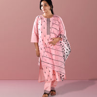 Light Pink Full Sequence Work Kurta with Dupatta Set