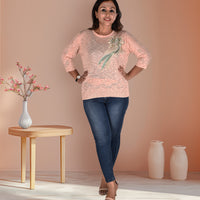 Peach Imported Lycra Western Top