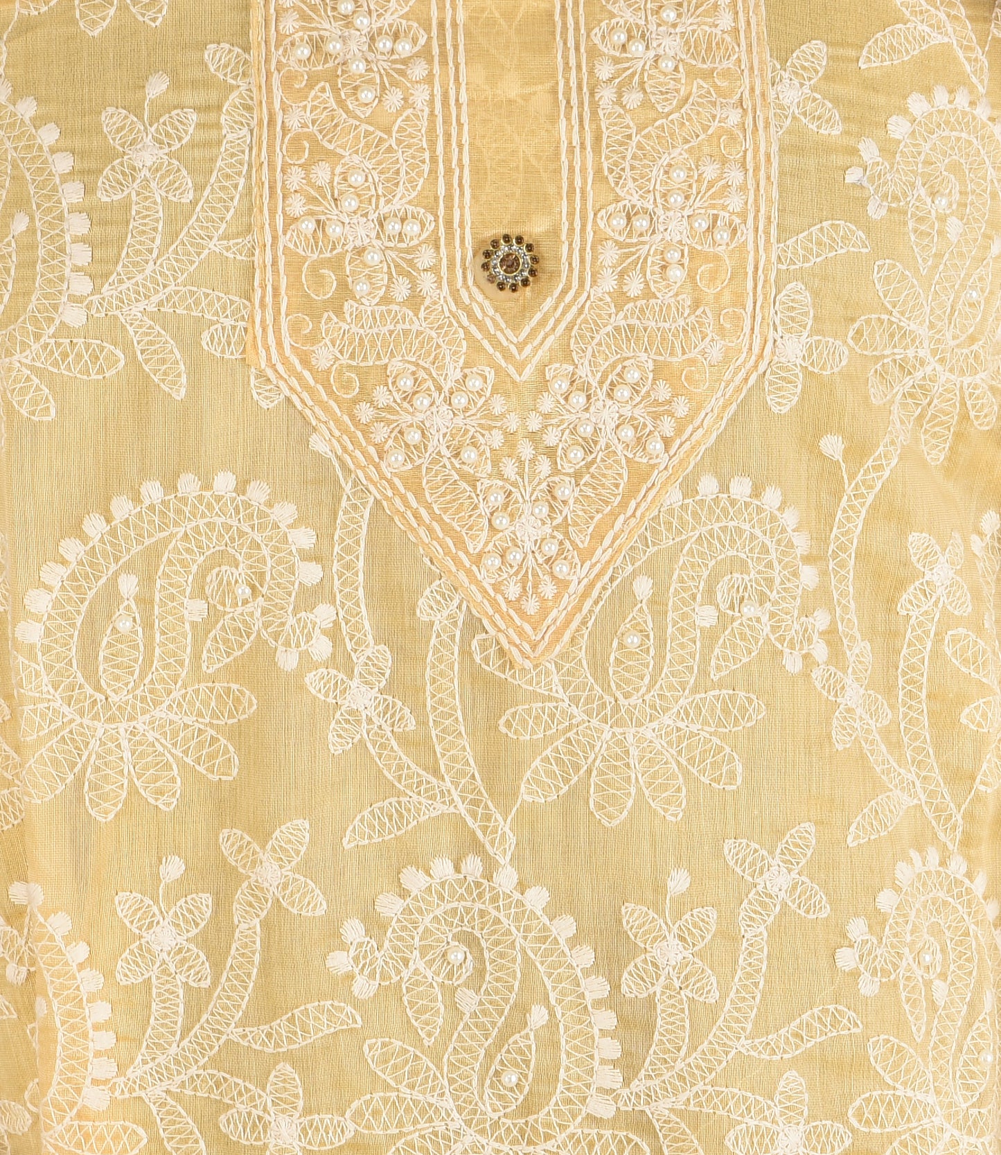 Lemon Yellow Embriodered Kurta with Trousers and Dupatta