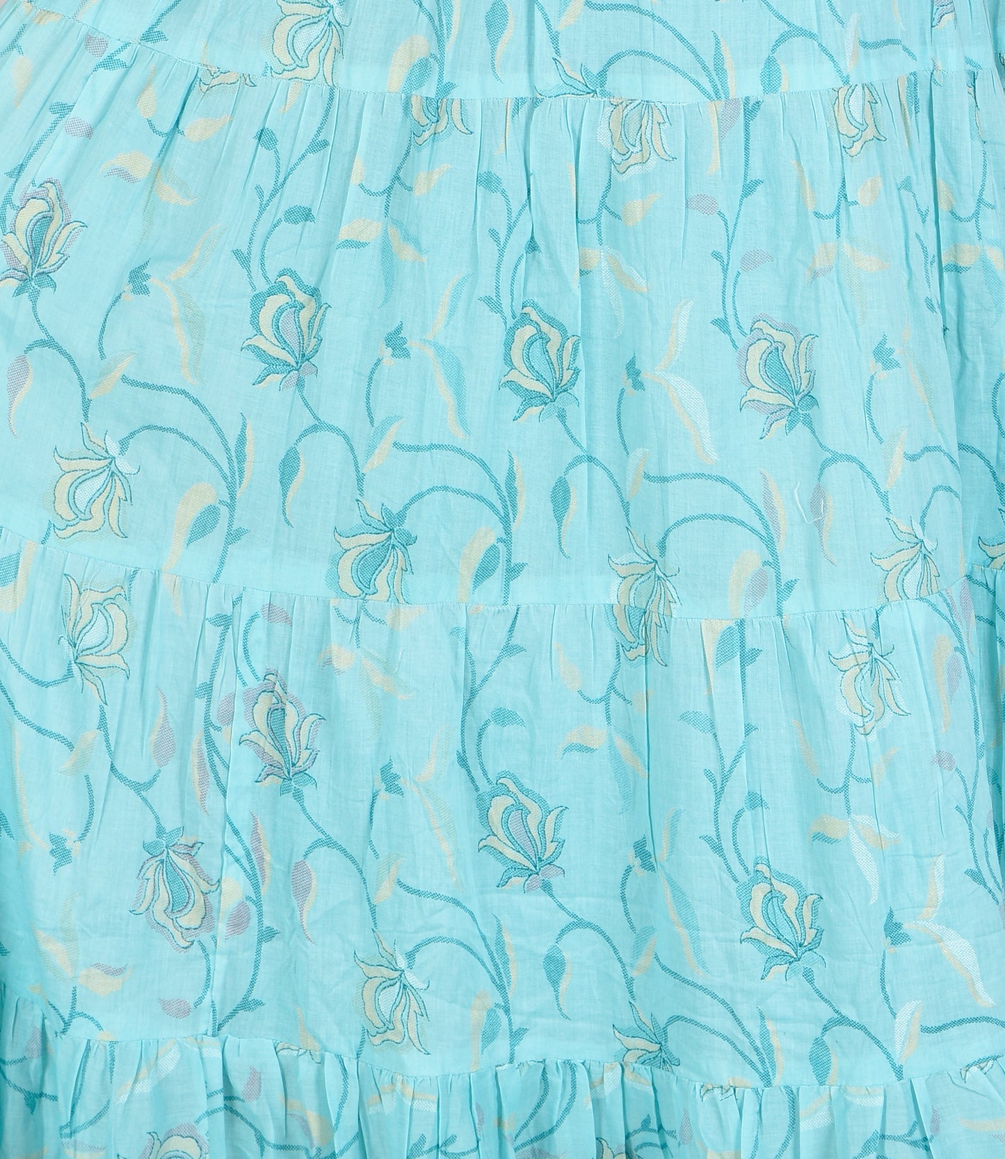 Blue Cotton Maxi Flared Gown with Dupatta