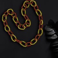 Green and Maroon Beads Long Necklace