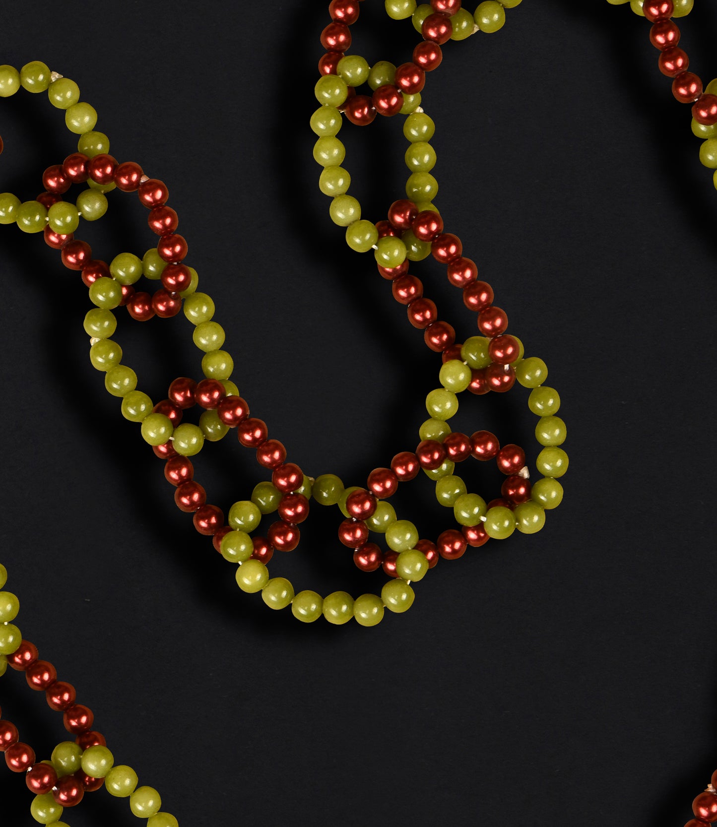 Green and Maroon Beads Long Necklace