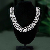 Shiny Multi-Layer White Crystal Magnetic Necklace