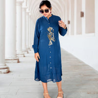 Blue Knee-Length Dress