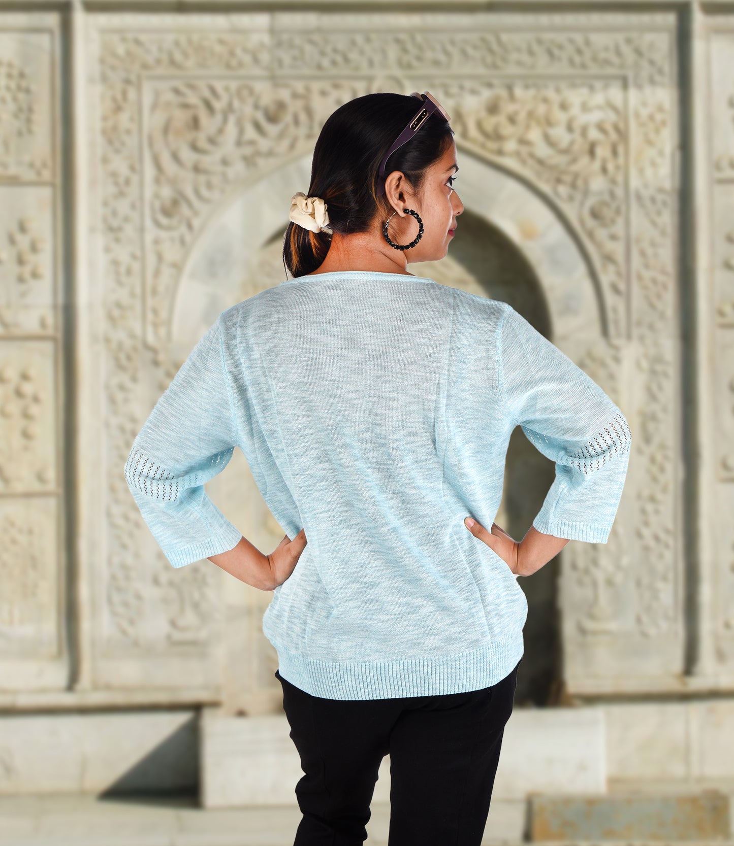 Blue Imported Lycra Western Top