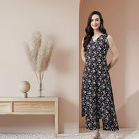 Black Cotton Printed Co-ords Set