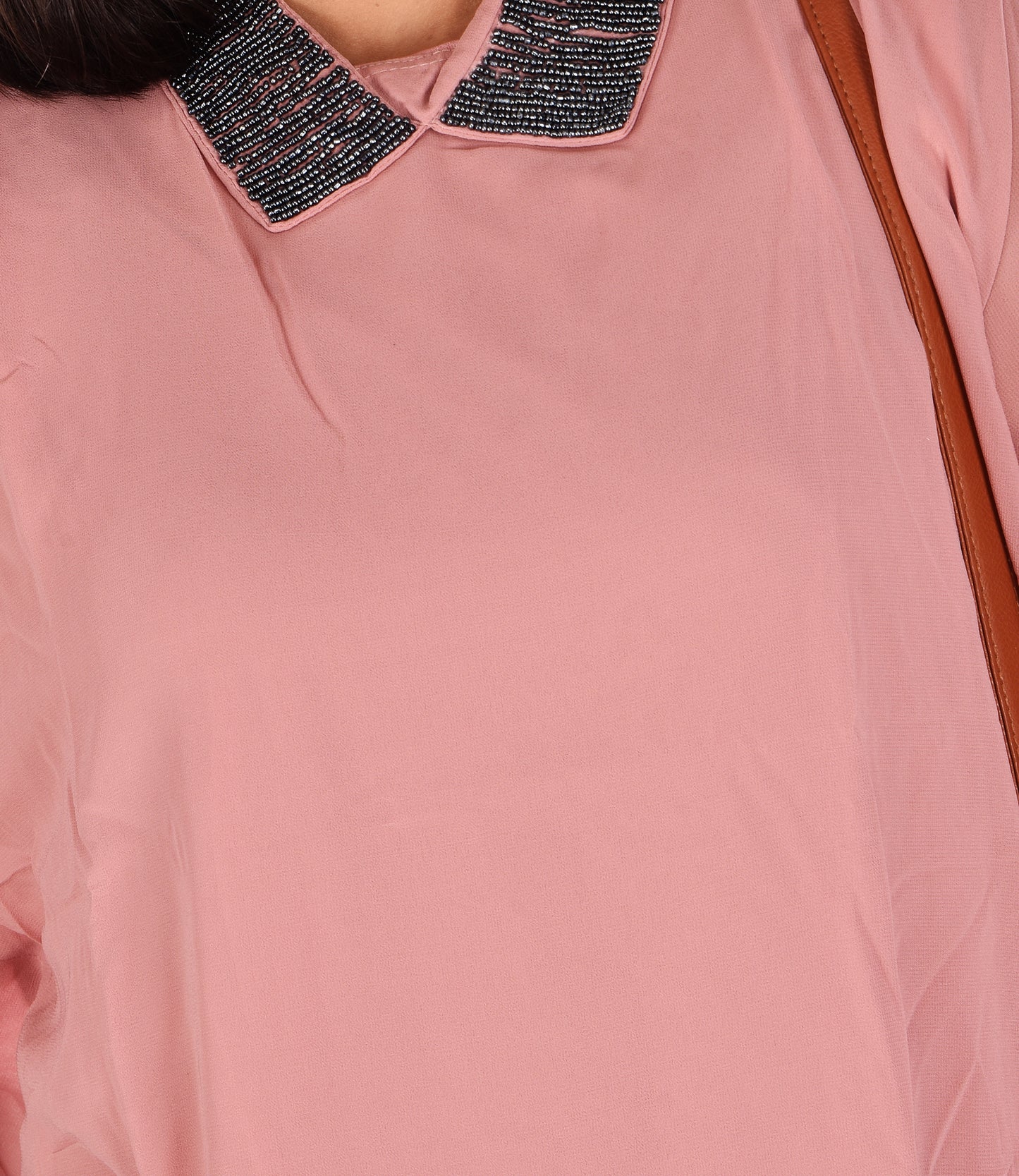 High-Low Pattern Peach Chiffon Party Wear Dress