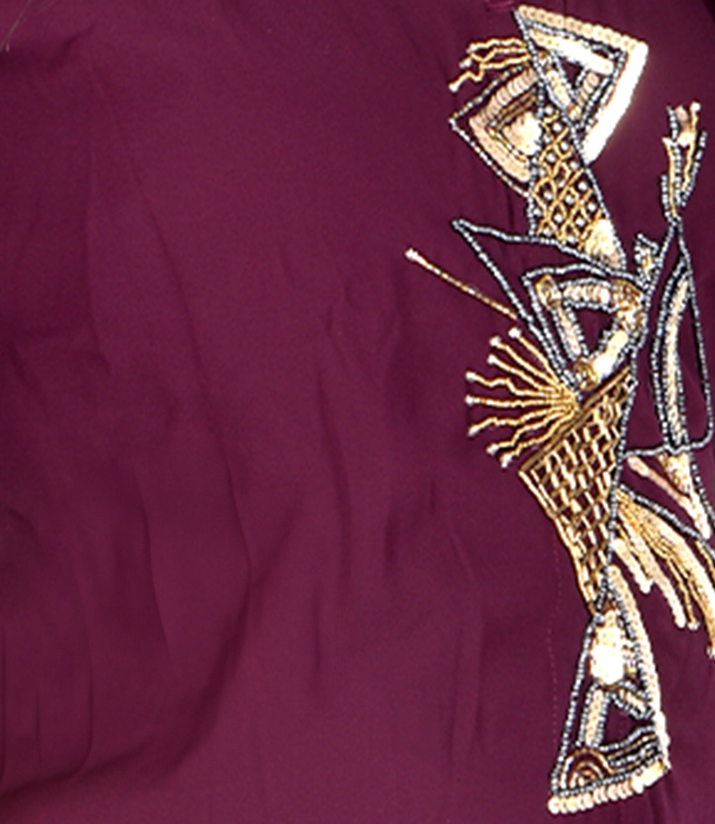 Maroon Knee-Length Dress