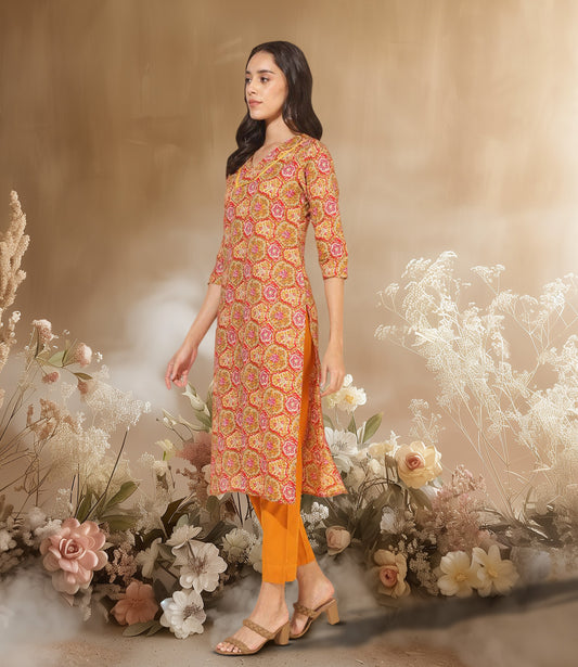 Sunrise Charm Printed Kurta Set