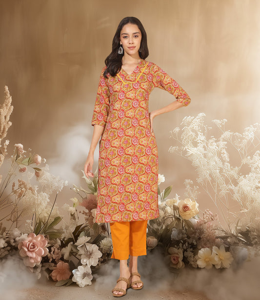 Sunrise Charm Printed Kurta Set