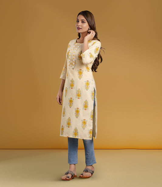 Sunny Floral Charm Cotton Kurta