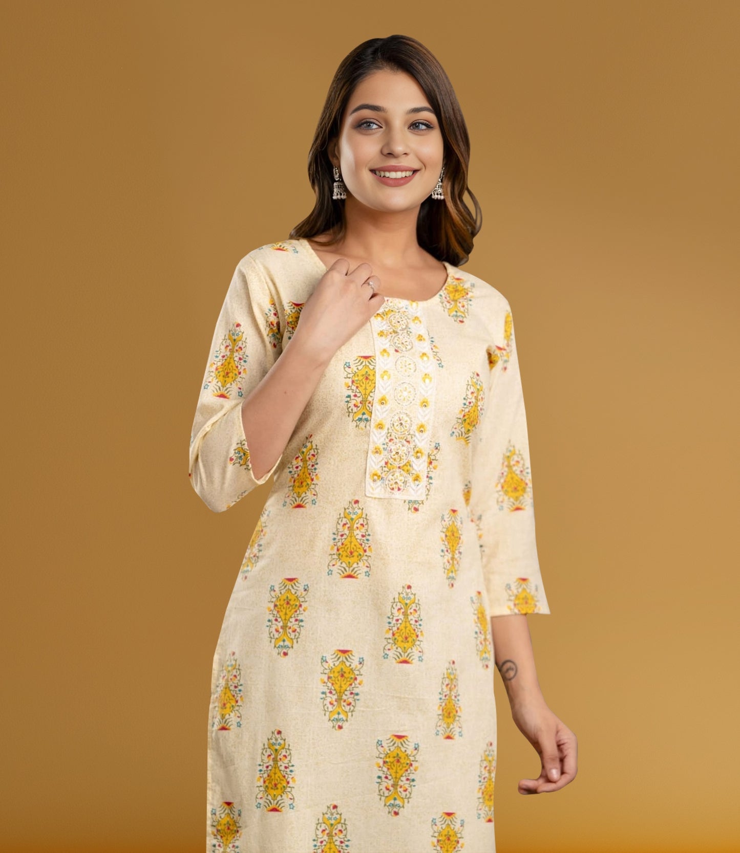 Sunny Floral Charm Cotton Kurta