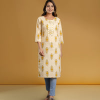 Sunny Floral Charm Cotton Kurta