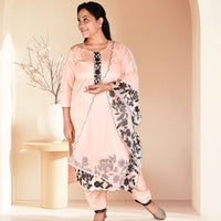 Pink Full Sequence Work Kurta with Dupatta Set