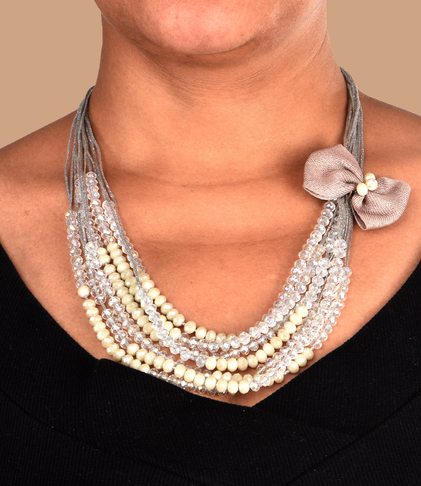 Silver Crystal Statement Necklace
