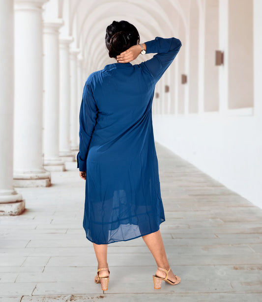 Blue Knee-Length Dress