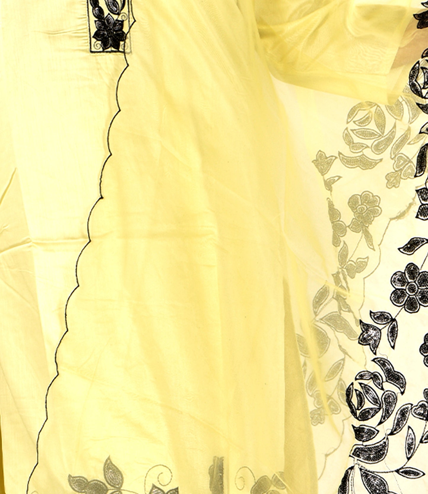 Yellow Full Sequence Work Kurta with Dupatta Set